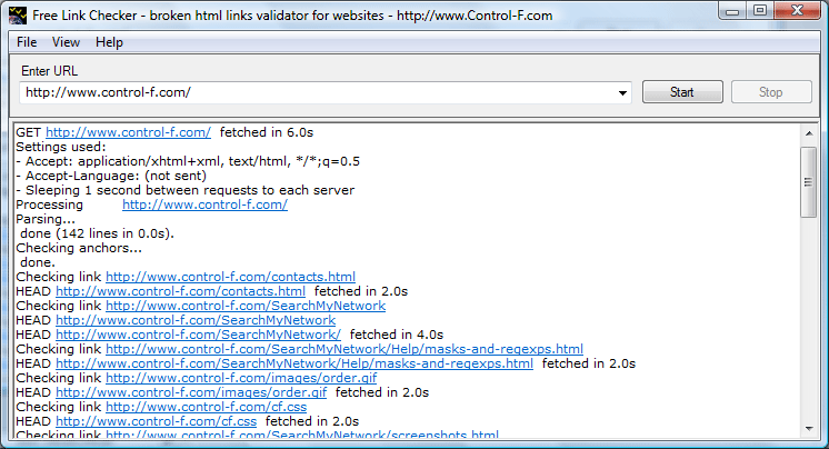 Screenshot for Free Link Checker 4.3